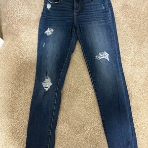 Stylish Distressed Blue Skinny Jeans